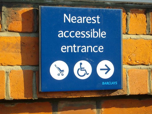 Nearest accessible entrance by Paul Wilkinson on Flickr, used under a CC-BY license