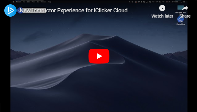 New Instructor Experience for iClicker Cloud