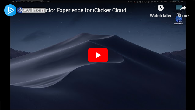 New Instructor Experience for iClicker Cloud New Instructor Experience for iClicker Cloud