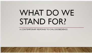 Please click on the slide above to see an example of a completed "What Do We Stand For?" slideshow.