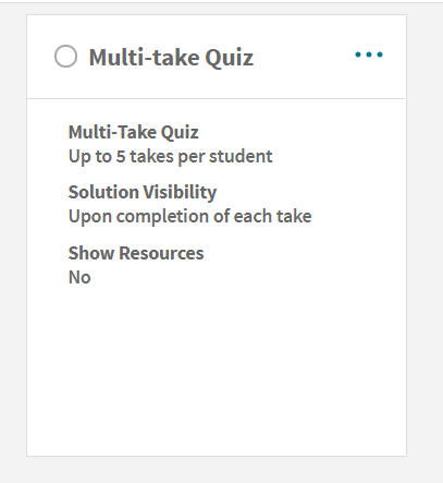 Achieve Multi-Take Quizzes