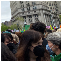 A crowd of people in masks gathered at Foley Square in downtown Manhattan..png