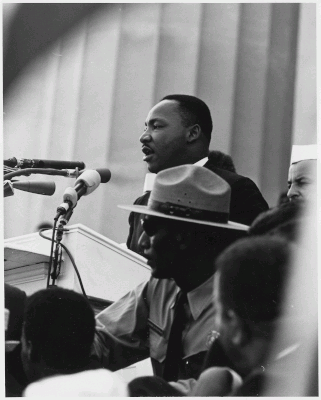 Dr. Martin Luther King, Jr. delivering his I Have a Dream Speech at the Civil Rights March on Washington, D.C. 08/28/1963 ARC Identifier 542069