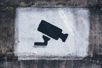 Black and white signage informing visitors of video surveillance activity.jpg